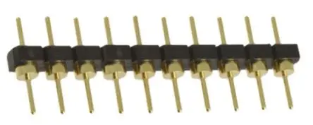 Samtec BBL Stiftleiste Gerade, 10-polig / 1-reihig, Raster 2.54 mm Raster Durchsteckmontage, Platine-Platine, Unisoliert