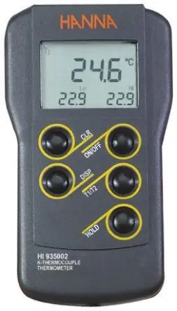 Produktfoto 1 von Hanna Instruments Digitales Thermometer, HI 935002, Aufzeichnung, 2 bis 1350 °C ±0.2 % max, Messelement Typ K,