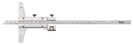 Produktfoto 1 von Mitutoyo Tiefenmessgerät Metrisch aus Edelstahl, 200 mm / ±0.03 mm 300 g, 0.02 mm, ISO-kalibriert