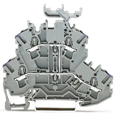 Produktfoto 1 von WAGO TOPJOB S Doppelstock Reihenklemmen 2 Grau, 2.5mm², 600V Einsteck-Anschluss IECEx/ATEX/CSA