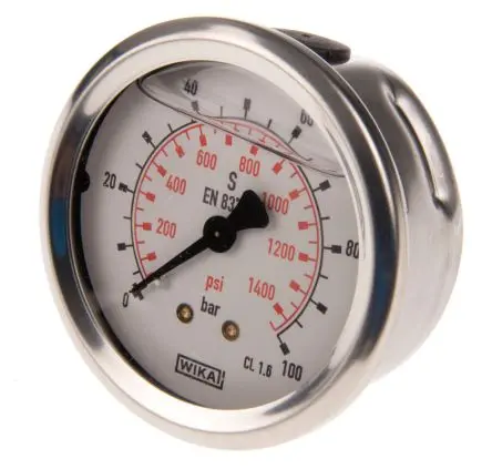 Produktfoto 1 von WIKA 213.53 Manometer 63 mm 0 bar → 100 bar Edelstahl Gehäuse G 1/4, ISO-kalibriert