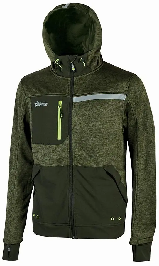 Produktfoto 1 von UPower Galaxy Unisex Sweatshirt, 100 % Polyester Grün Reißverschluss, Größe 2XL