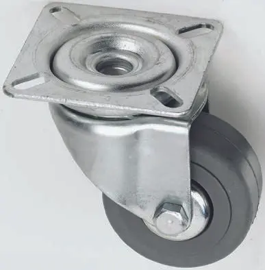 Produktfoto 1 von Tente Drehbar Rolle, Rad ø 125 mm, 100 kg, Ges H. 155 mm, Rad B. 37 mm, Gummi