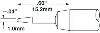 Produktfoto 1 von Metcal 15.2 mm Lötspitze 1 mm Konisch SSC-7 für MFR-H6-SSC, SP-HC1