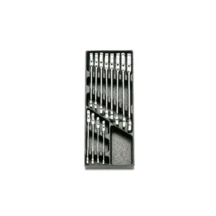 Produktfoto 1 von BETA Gabel‑Ring Ratschenschlüssel Satz Ratschenschlüsselsatz CrV-Stahl, 12-teilig 8 To 19 mm