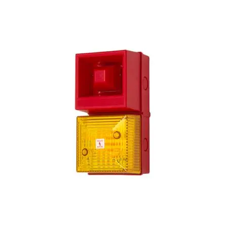 Produktfoto 1 von Clifford & Snell YL40, Filament/Warnsummer-Licht Beacon-Sounder-Kombination 24V dc Gelb IP65 Wand / 108 dB 108 dB @ 1m