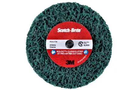 3M Scotch-Brite Roloc Aluminiumbeschichtet Ø 100 mm Harz / Stärke 6 mm, Korngröße 10 Extra Grob 10 pro Paket