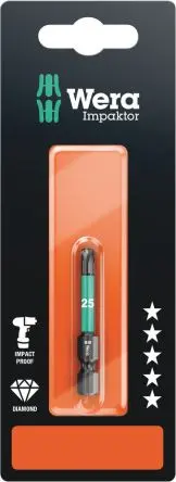 Wera 1/4 in Hexagon Drive 50 mm Schraubbit, 50 mm