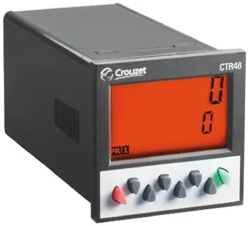 Produktfoto 1 von Crouzet CTR48 Zähler Zähler LCD Manuell 6-stellig 24V ac, Stunden, max. 40 kHz