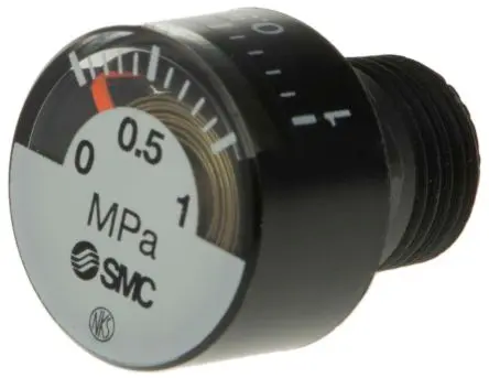 Produktfoto 1 von SMC Stecker, Buchse G Manometer 0 MPa → 1 MPa ±5% FS (Full span), ±3% FS (Full span) Zink Gehäuse, ISO-kalibriert