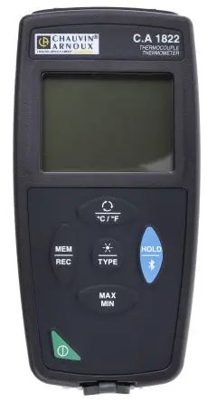 Produktfoto 1 von Chauvin Arnoux Digital Thermometer, CA 1822, , 2-Kanal bis +1200 (J) °C, +1300 (N) °C, +1372 (K) °C, +1742 (E) °F,