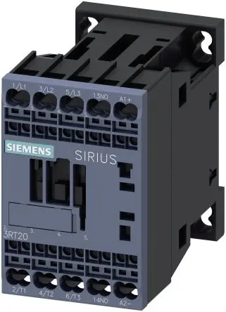 Produktfoto 1 von Siemens 3RT2 Steuerrelais, / 9A 4 kW 3 Schließer, 24V dc / 22A 3P, 45 mm x 73mm