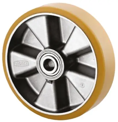Produktfoto 1 von Tente Rollwagenrolle Gelb, Mat. Polyurethan, 1000 kg Ø 125 mm, B. 50 mm