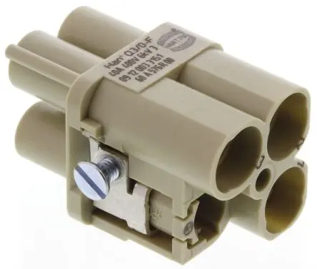 Produktfoto 1 von HARTING HAN Modular Industrie-Steckverbinder Kontakteinsatz Buchse, 3-polig 40A, Kabel, Steckverbindereinsatz