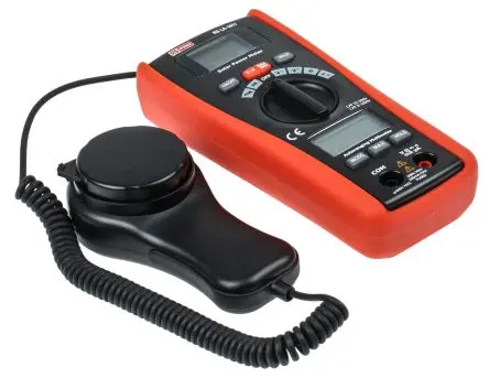 Produktfoto 1 von RS PRO DT-1307 Solarstrom-Messgerät & Digitalmultimeter, bis 1999 W/m² 1 W/m²