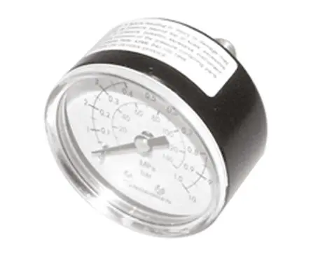 Produktfoto 1 von Norgren MNPT 9273 Manometer 50 mm 0 bar → 4 bar ±2.5 % ABS Gehäuse R 1/8 in, ISO-kalibriert