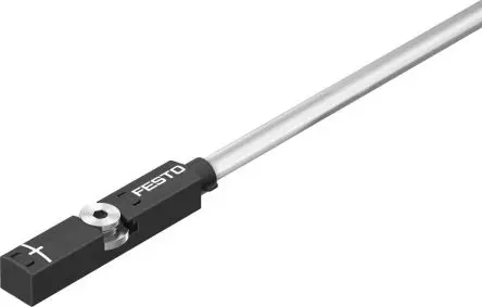 Produktfoto 1 von Festo SMT-8-Serie 574337 Kabel mit Stecker M12 3-polig 24V dc Pneumatischer Positionsdetektor LED Signalleuchten, IP65,