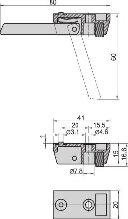 Produktfoto 1 von nVent SCHROFF Fußverbindungskoffer Alu, für 19-Zoll-Unterracks 10603 60 mm 80 mm 20mm