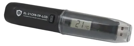 Produktfoto 1 von Lascar EL-21CFR-TP-LCD Temperatur Temperatur Datenprotokolliergerät, USB, -35 °C → 80 °C, ISO-kalibriert
