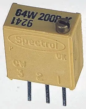 Produktfoto 1 von Vishay 64W 19-Gang THT Trimmer-Potentiometer, Einstellung von oben, 500kΩ, ±10%, 0.5W, Pin, L. 9.7mm