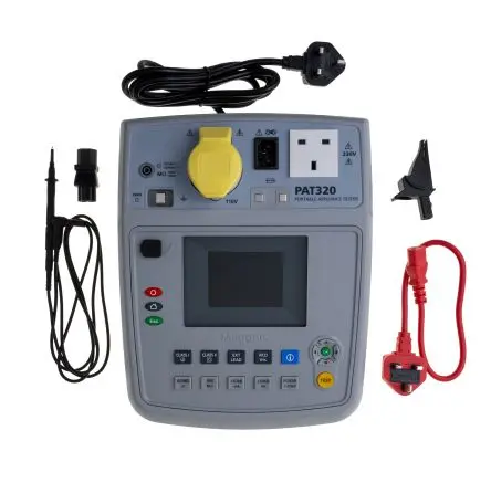 Produktfoto 1 von Megger PAT320, Pass/Fail PAT, Gerätetester, Klasse II, Klasse I, DKD/DAkkS-kalibriert