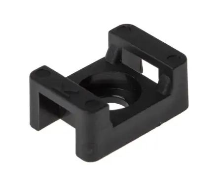Produktfoto 1 von RS PRO Schraubbefestigung HC Befestigungssockel, Nylon 6.6 Schwarz 23 mm x 8 mm Kabelbinder x 16mm für 6.3 mm
