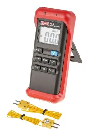 Produktfoto 1 von RS PRO Digitales Thermometer, RS52, Tragbar, 2 bis 1300 °C ±1 K max, Messelement Typ K