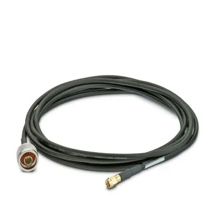 Produktfoto 1 von Phoenix Contact Koaxialkabel Stecker, 50 Ω Stecker, 1 m, RP-SMA, Gerade / Typ N, Schwarz