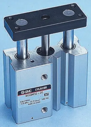 Produktfoto 1 von SMC MGQ Rc1/8 Pneumatik-Führungszylinder doppeltwirkend, Bohrung Ø 32mm / Hub 50mm bis 1 MPa