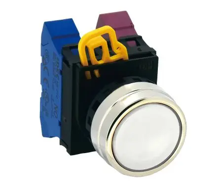 Produktfoto 1 von Idec YW4B Drucktastenkopf Ø 22 mm, Weiß Tastend Rund Rund Kunststoff, IP65
