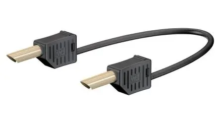 Produktfoto 1 von Staubli Messleitung 19A Stecker / Stecker, Schwarz Silikon-isoliert 200 cm, 30V, 60 V