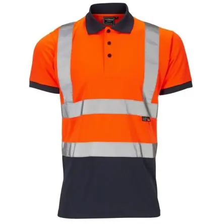 Produktfoto 1 von Supertouch Lang Marine, Orange Unisex 100 % Polyester SHV-30S89 Polohemd S