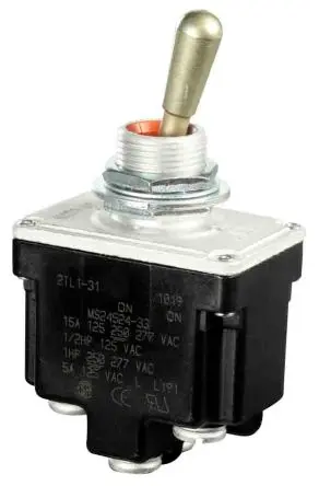 Produktfoto 1 von Honeywell Buchse Kippschalter 2-poliger Wechsler, Rastend, 28 V dc, 125 V ac, 20A, Schraube