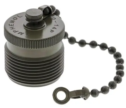 Produktfoto 1 von Amphenol Industrial 9760 Buchse Staubkappe aus Aluminium Größe 22, IP66 Cadmium, braunoliv / MIL-DTL-5015