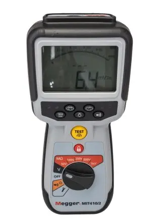 Produktfoto 1 von Megger MIT410 2 Isolationsprüfer 10 V, 205mA, 1000 V Isolationsprüfer 200 GΩ CAT IV