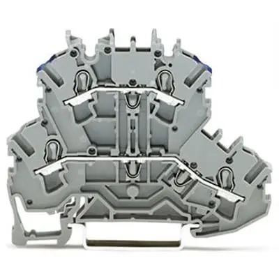 Produktfoto 1 von WAGO TOPJOB S Doppelstock Reihenklemmen 2 Grau, 2.5mm², 600V Einsteck-Anschluss IECEx/ATEX/CSA
