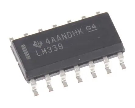 Produktfoto 1 von Texas Instruments Komparator Universal SOIC Open-Collector 1.3 μs 4-Kanal 14-Pin 36V 3 V