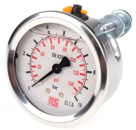 Produktfoto 1 von WIKA Stecker 213.53 Manometer 63 mm 0 bar → 10 bar Edelstahl Gehäuse G 1/4, ISO-kalibriert
