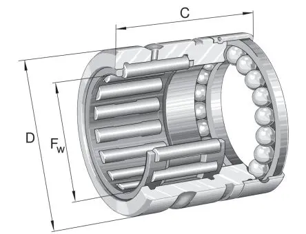 INA Rollenlager Nadel 12.1 kN NX..- Z / Außen-Ø 24 mm Außen-ø 12.7 kN 8000U/min, Innen-Ø 15 mm, Breite 28 mm