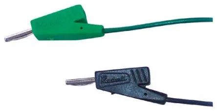 Produktfoto 1 von Radiall Steckverbinder-Messleitung 5A Stecker / Stecker, Schwarz Thermoplast-isoliert 100 mm, 250V ac