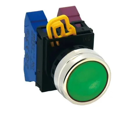Produktfoto 1 von Idec YW4B Drucktastenkopf Ø 22 mm, Grün wartungsfrei Rund Rund Kunststoff, IP65