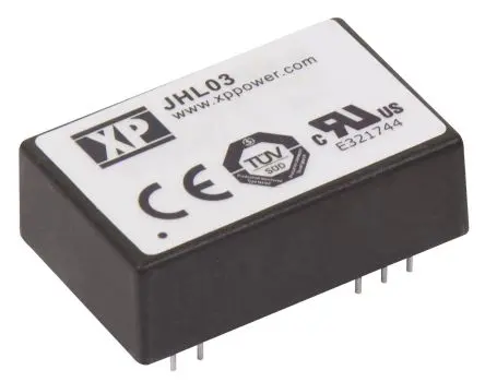 XP Power JHL03 DC/DC Konverter, 5V dc OUT 600 mA Durchsteckmontage 17V dc 4 kV ac 3 W -20 °C 80 °C