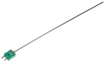 Produktfoto 1 von RS PRO Edelstahl Mineralisoliertes Thermoelement Typ K, Ø 4.5 mm x 500 mm → 1100 °C, DKD/DAkkS-kalibriert