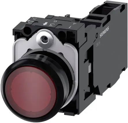 Produktfoto 1 von Siemens SIRIUS ACT 3SU11 Druckschalter Beleuchtet Trennplatte Ø 22 mm, SPST Rot, IP66, IP67, IP69K