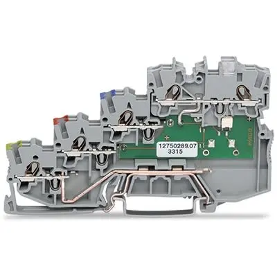 Produktfoto 1 von WAGO TOPJOB S Anschlussklemmenblock DIN-Schiene 4 Grau, 1mm², 24V Zugfederklemme