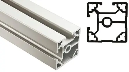 Produktfoto 1 von FlexLink Silber XC Aluminium Strebenprofil 44 x 44 mm, 2-fach Nut 11 mm, Länge 1000 mm XC
