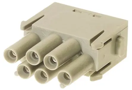 Produktfoto 1 von HARTING 0914 Modul für robusten Stromversorgungsstecker Buchse, 6-polig 16A, Kabel, Geschütztes Modul