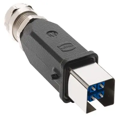 Produktfoto 1 von HARTING Han 3A Anschluss, LC Duplex, Multimodus, Duplex, OM1, 3A, LC, Schwarz