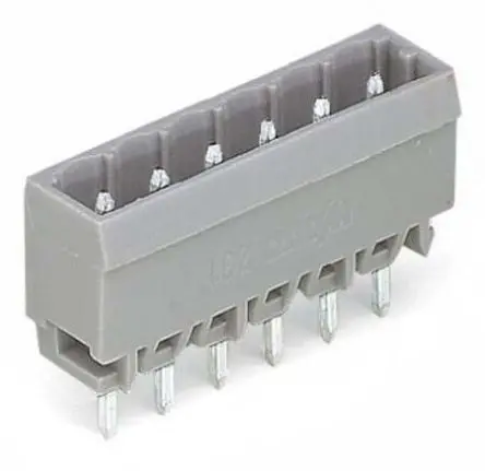 WAGO 231 Leiterplattenleiste Gerade, 6-polig / 1-reihig, Raster 5 mm Raster Leiterplattenmontage