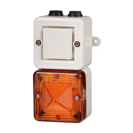 Produktfoto 1 von e2s SONFL1X Xenon, Filament/Warnsummer-Licht Schall- und Lichtsignal-Kombination 12V dc Gelb IP66 Rückseite / 103 dB 103